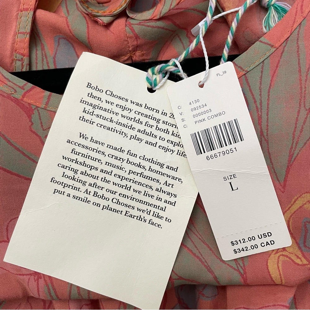 Anthropologie Bobo Choses Maxi Dress Cottagecore Whimsy Art To Wear Sz L NWT B33 - Picture 8 of 16